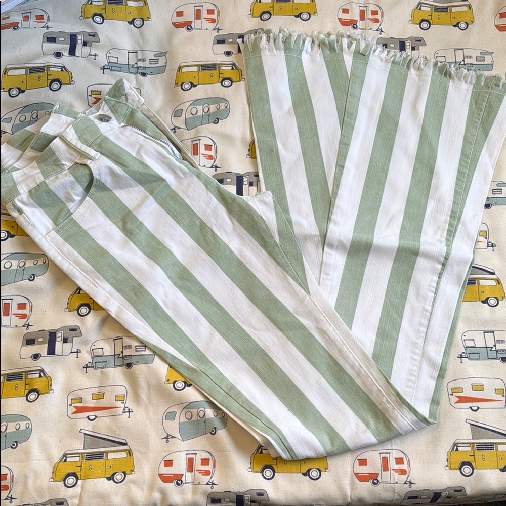 Altere’d State Striped Green and White Kids Bottoms